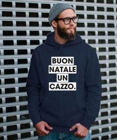 Buon Natale un cazzo Felpa Premium con cappuccio Uomo