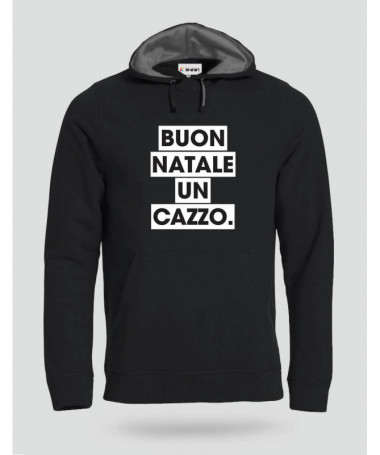 Buon Natale un cazzo Felpa Premium con cappuccio Uomo