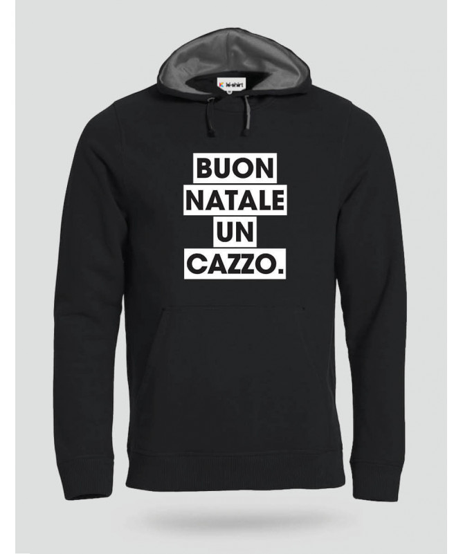 Buon Natale un cazzo Felpa Premium con cappuccio Uomo