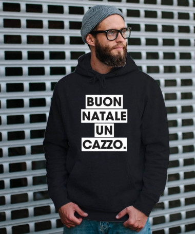 Buon Natale un cazzo Felpa Premium con cappuccio Uomo