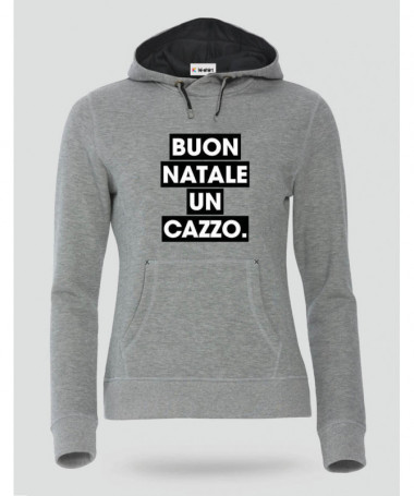 Buon Natale un cazzo Felpa Premium con cappuccio Donna