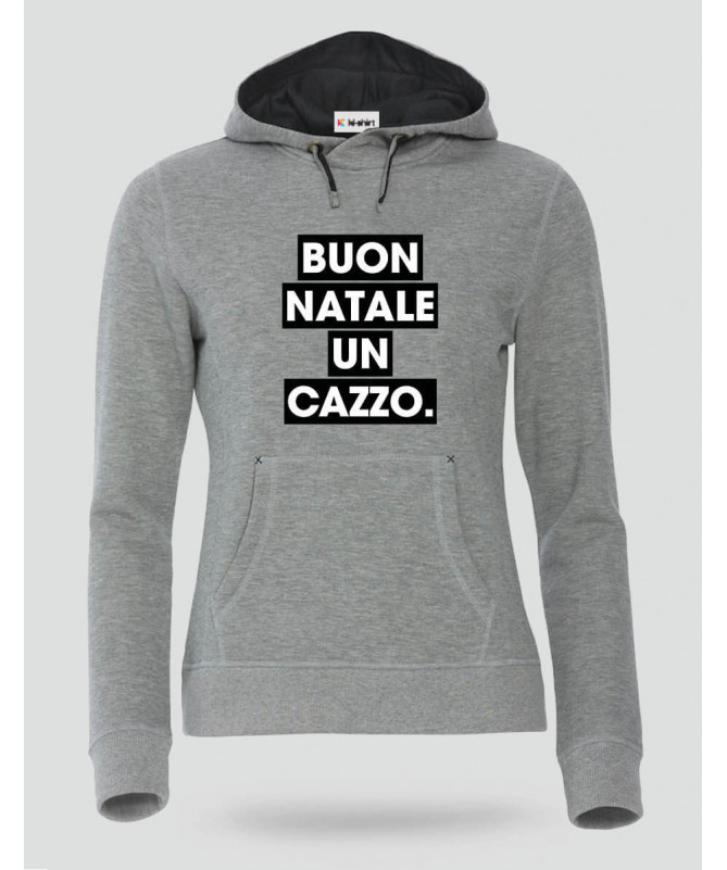 Buon Natale un cazzo Felpa Premium con cappuccio Donna