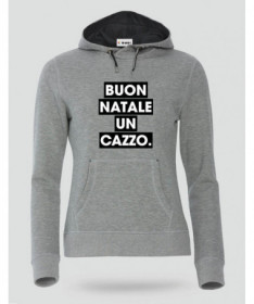 Buon Natale un cazzo Felpa Premium con cappuccio Donna