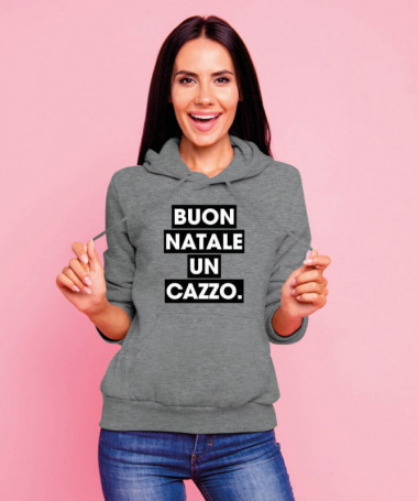 Buon Natale un cazzo Felpa Premium con cappuccio Donna