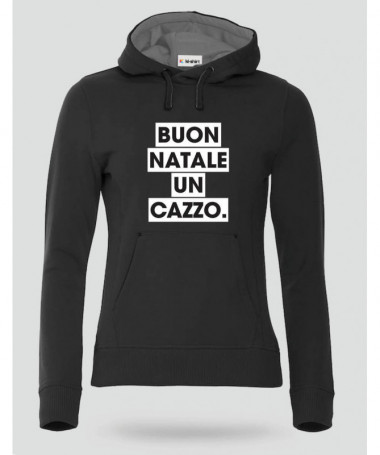 Buon Natale un cazzo Felpa Premium con cappuccio Donna