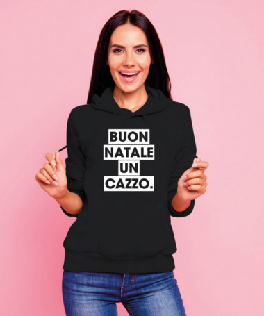 Buon Natale un cazzo Felpa Premium con cappuccio Donna