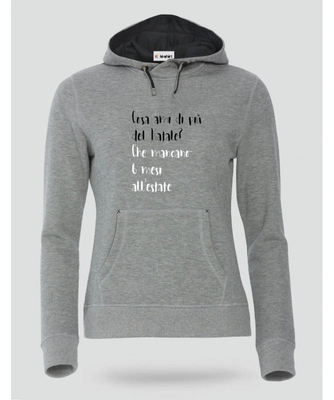 Cosa ami del Natale Felpa Premium con cappuccio Donna