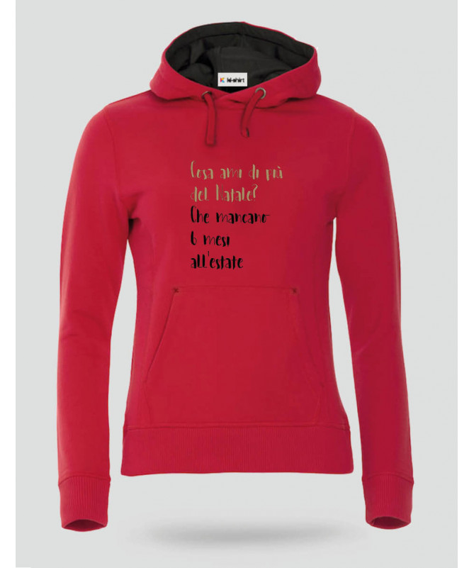 Cosa ami del Natale Felpa Premium con cappuccio Donna