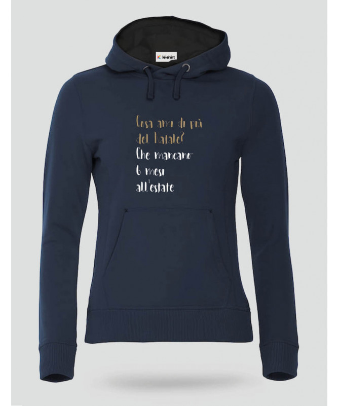 Cosa ami del Natale Felpa Premium con cappuccio Donna