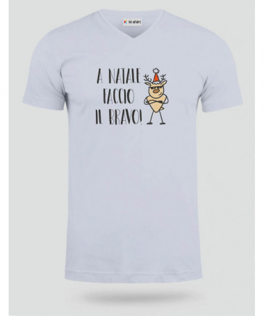 Natale faccio il bravo T-shirt Scollo V