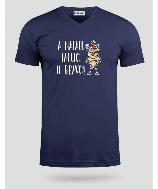Natale faccio il bravo T-shirt Scollo V