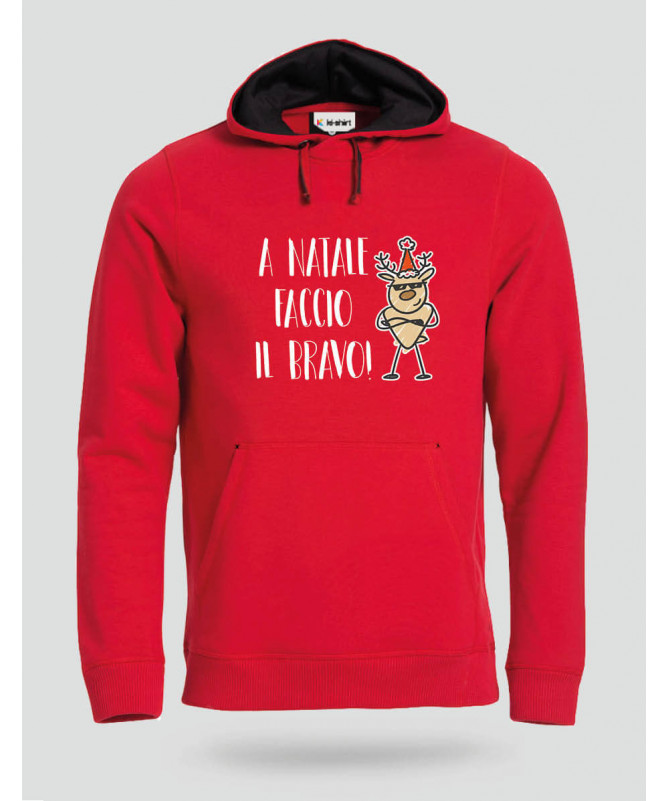 Natale faccio il bravo Felpa Premium con cappuccio Uomo