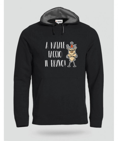 Natale faccio il bravo Felpa Premium con cappuccio Uomo