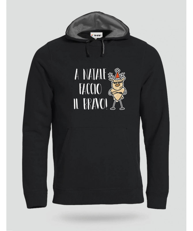 Natale faccio il bravo Felpa Premium con cappuccio Uomo