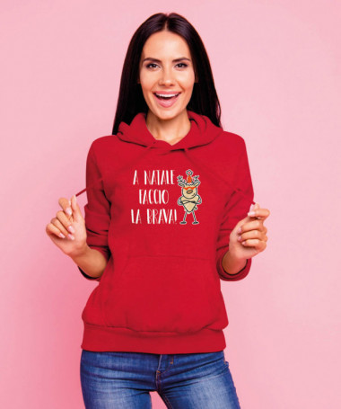 Natale faccio il bravo Felpa Premium con cappuccio Donna