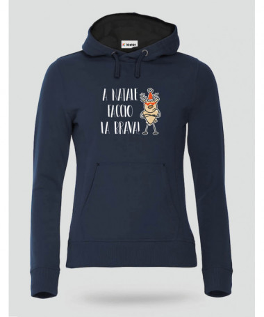 Natale faccio il bravo Felpa Premium con cappuccio Donna