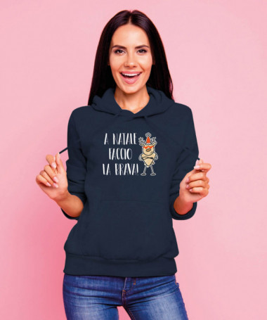 Natale faccio il bravo Felpa Premium con cappuccio Donna