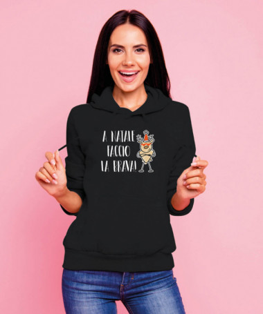 Natale faccio il bravo Felpa Premium con cappuccio Donna