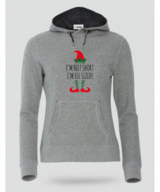 Elfo Babbo Natale Felpa Premium con cappuccio Donna