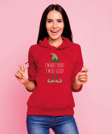 Elfo Babbo Natale Felpa Premium con cappuccio Donna