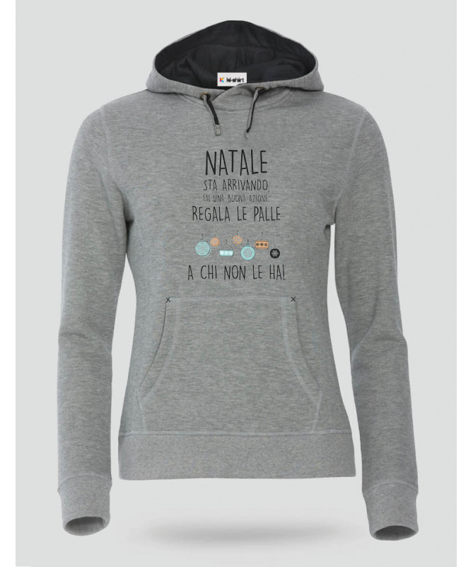Palle di Natale Felpa Premium con cappuccio Donna