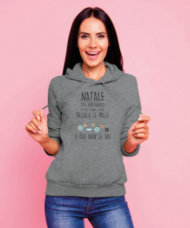 Palle di Natale Felpa Premium con cappuccio Donna