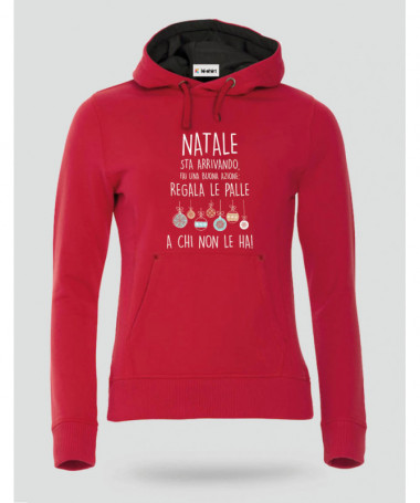 Palle di Natale Felpa Premium con cappuccio Donna