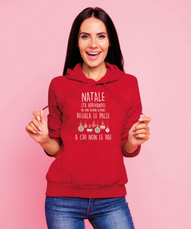 Palle di Natale Felpa Premium con cappuccio Donna