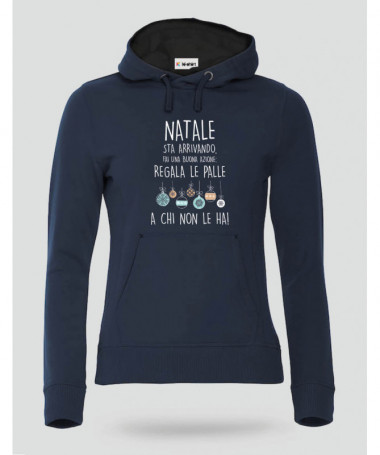 Palle di Natale Felpa Premium con cappuccio Donna