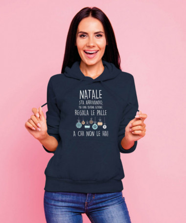 Palle di Natale Felpa Premium con cappuccio Donna