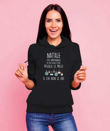 Palle di Natale Felpa Premium con cappuccio Donna