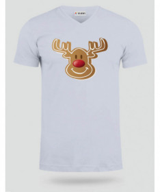 Natale con Renna biscotto T-shirt Scollo V