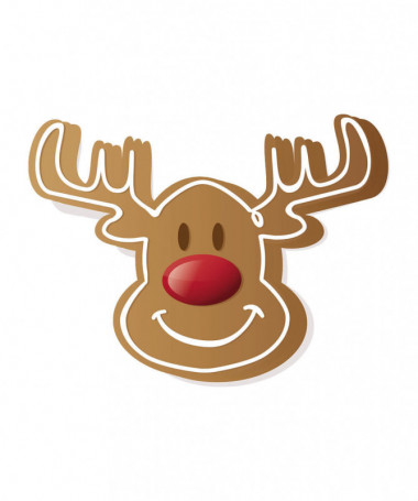 Natale con Renna biscotto T-shirt Scollo V