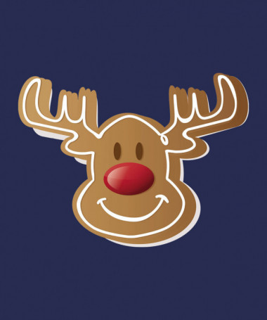 Natale con Renna biscotto T-shirt Scollo V