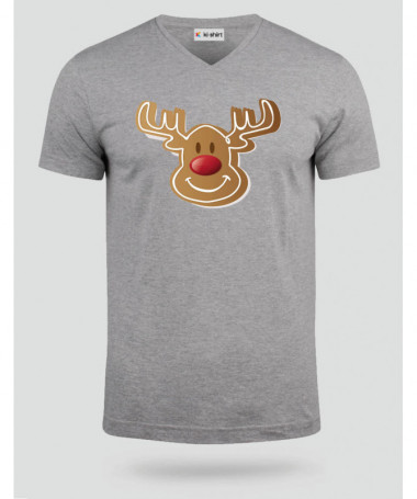 Natale con Renna biscotto T-shirt Scollo V