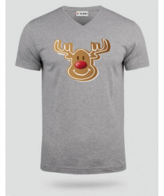Natale con Renna biscotto T-shirt Scollo V