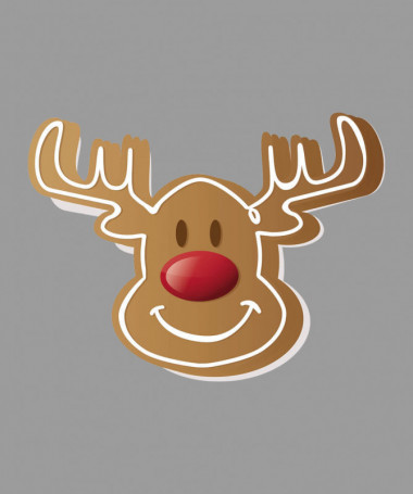 Natale con Renna biscotto T-shirt Scollo V
