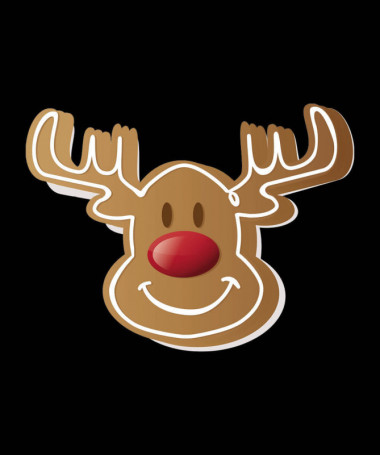 Natale con Renna biscotto T-shirt Scollo V