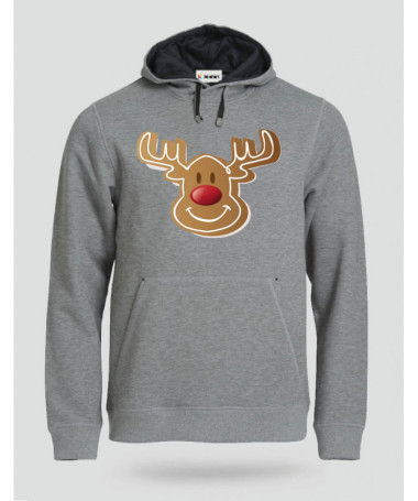 Natale con Renna biscotto Felpa Premium con cappuccio Uomo