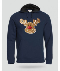 Natale con Renna biscotto Felpa Premium con cappuccio Uomo