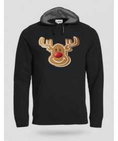 Natale con Renna biscotto Felpa Premium con cappuccio Uomo