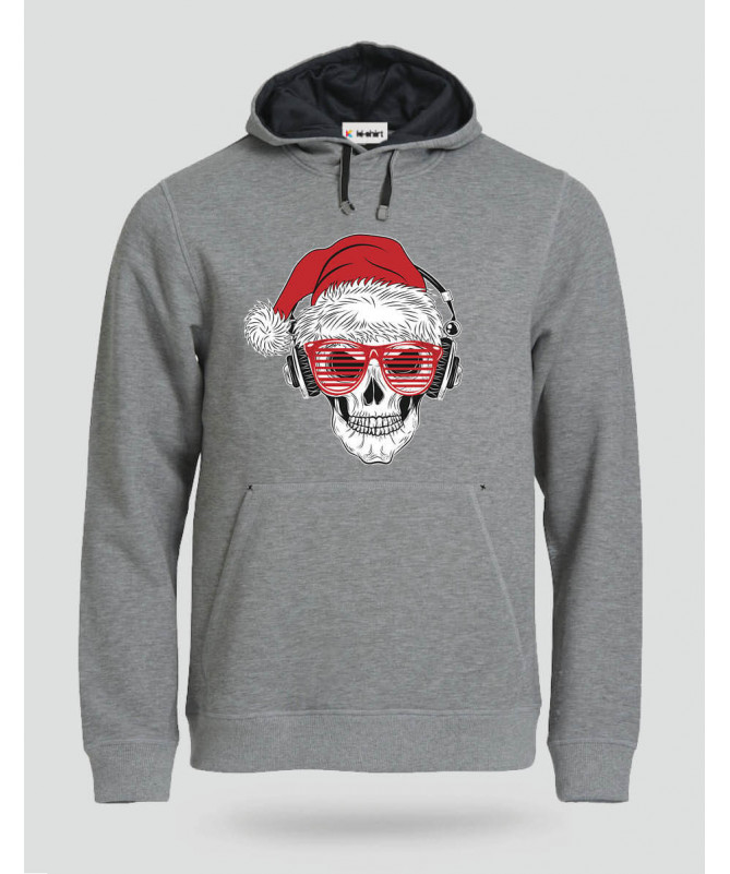 Natale con teschio Felpa Premium con cappuccio Uomo