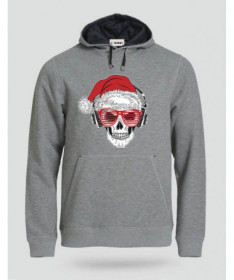 Natale con teschio Felpa Premium con cappuccio Uomo