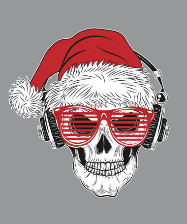 Natale con teschio Felpa Premium con cappuccio Uomo