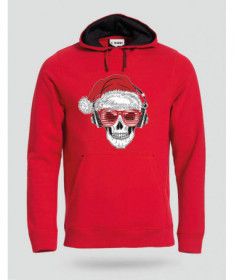 Natale con teschio Felpa Premium con cappuccio Uomo