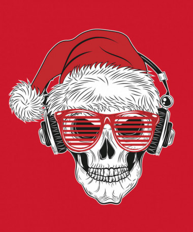 Natale con teschio Felpa Premium con cappuccio Uomo