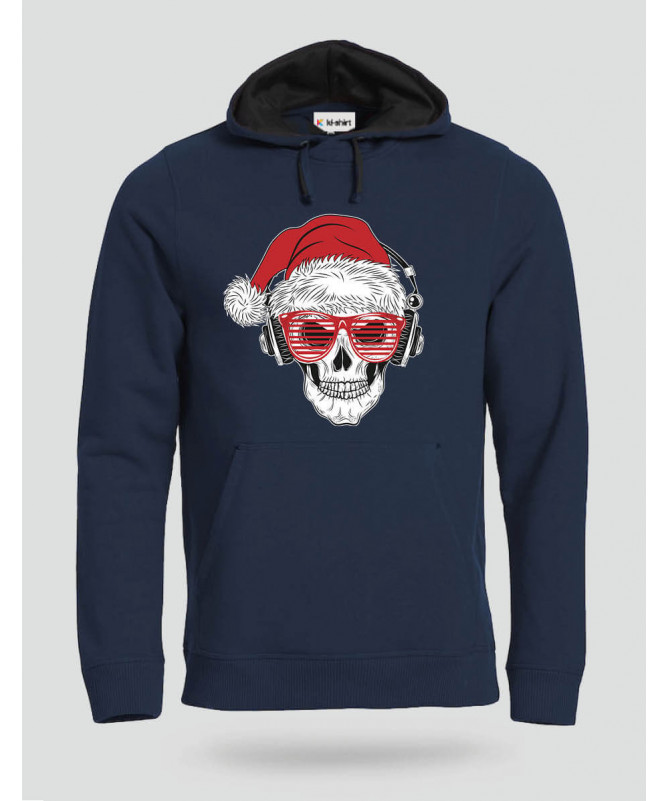 Natale con teschio Felpa Premium con cappuccio Uomo