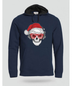 Natale con teschio Felpa Premium con cappuccio Uomo