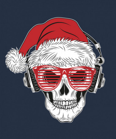 Natale con teschio Felpa Premium con cappuccio Uomo