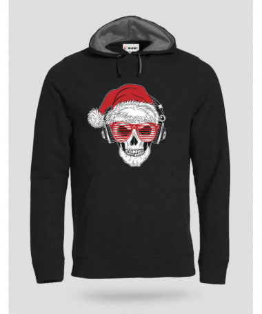 Natale con teschio Felpa Premium con cappuccio Uomo